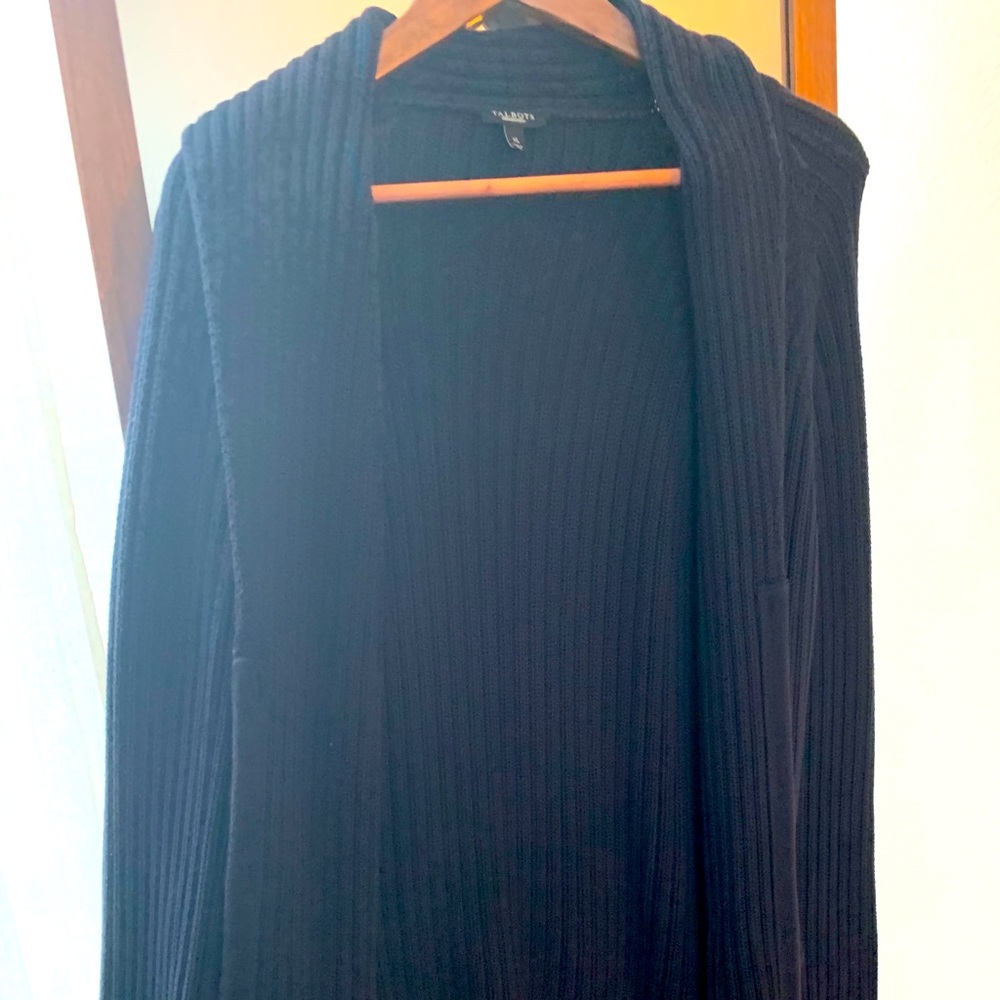 Talbots navy cardigan